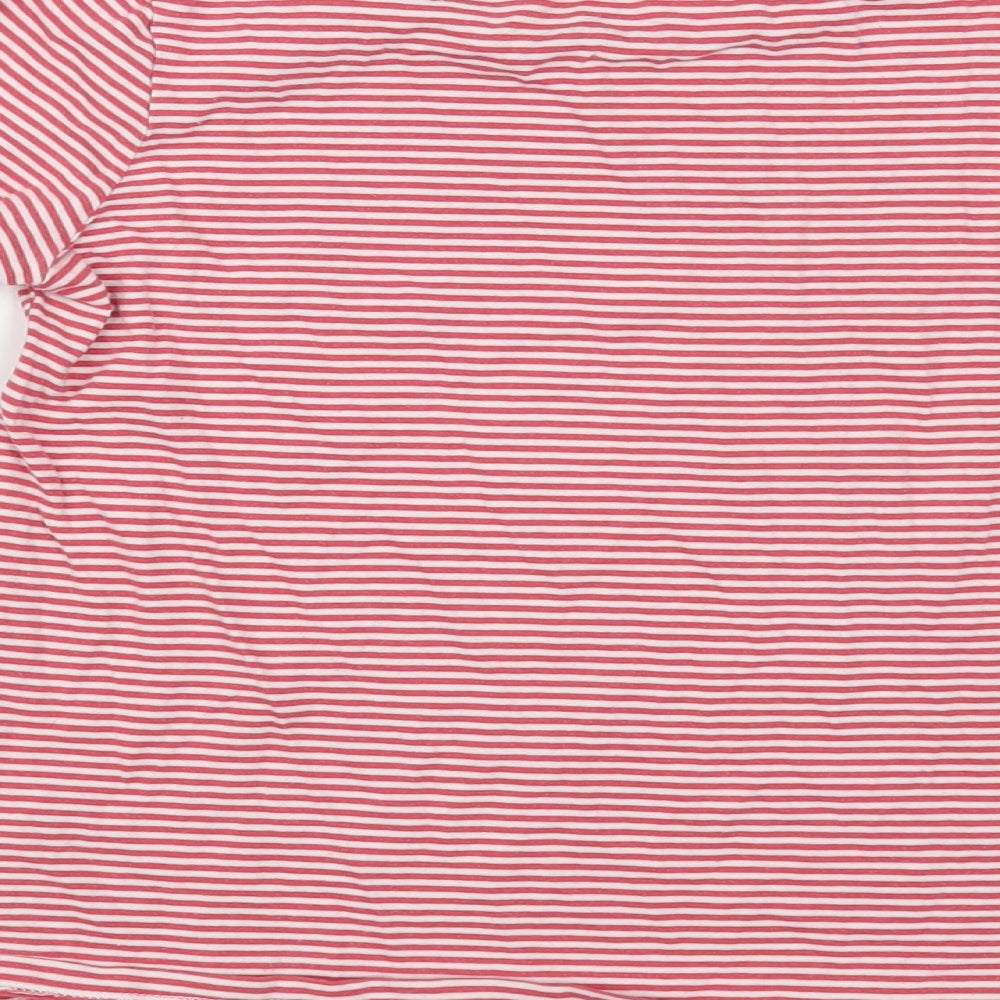 NEXT Girls Red Striped Cotton Pullover T-Shirt Size 10 Years Crew Neck Pullover