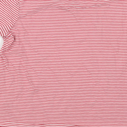 NEXT Girls Red Striped Cotton Pullover T-Shirt Size 10 Years Crew Neck Pullover