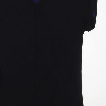 F&F Womens Blue Viscose Basic Blouse Size 12 Scoop Neck