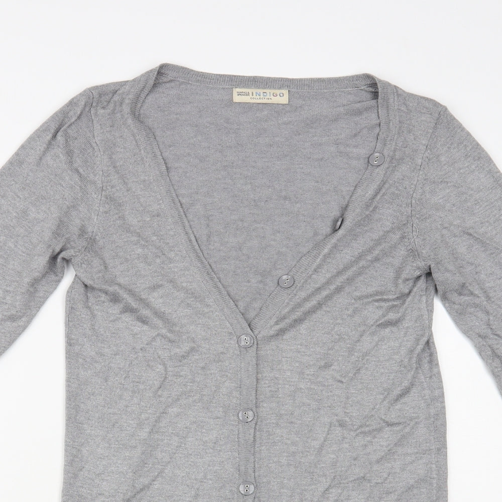 Womens UK Size 10 Marks and Spencer Grey Cardigan Jumper