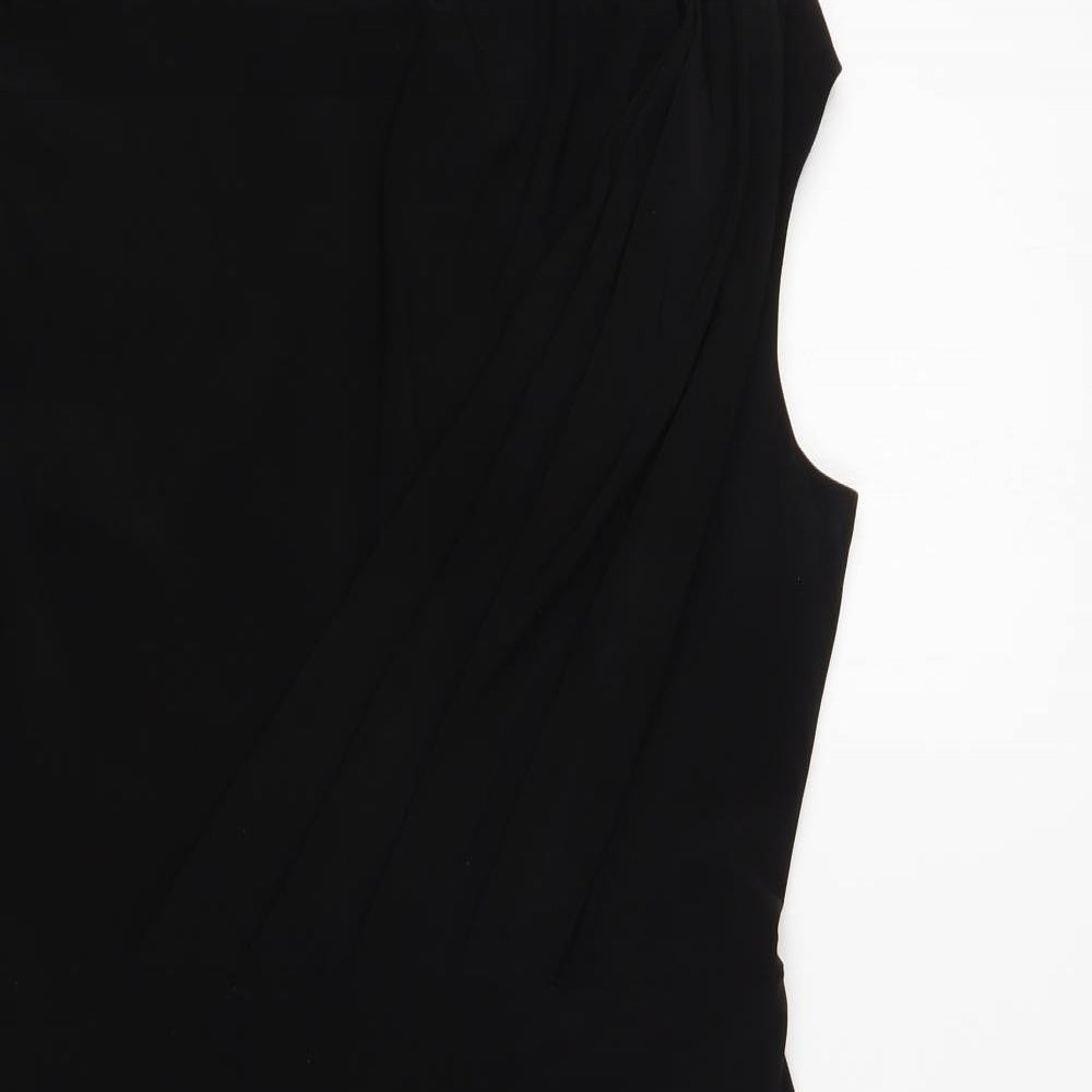 CC Womens Black Polyester A-Line Size M V-Neck Pullover