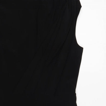 CC Womens Black Polyester A-Line Size M V-Neck Pullover