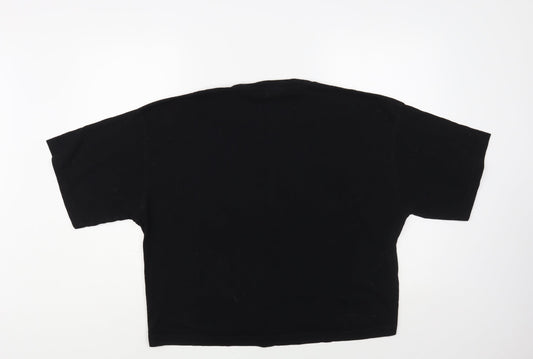Womens UK Size M Topshop Black Basic T-Shirt