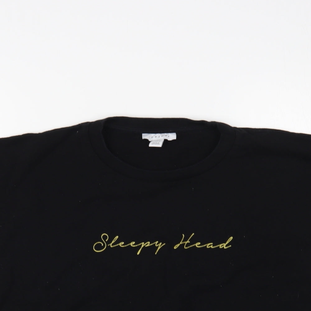 Womens UK Size M Topshop Black Basic T-Shirt