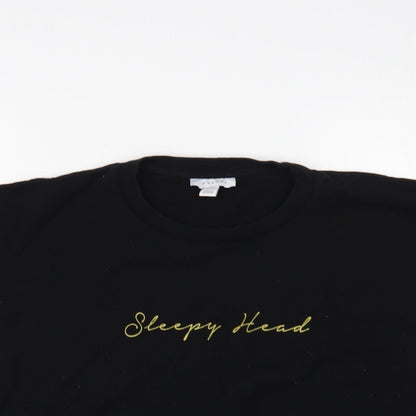 Womens UK Size M Topshop Black Basic T-Shirt
