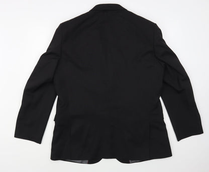 F&F Mens Black Striped Polyester Jacket Blazer Size 44