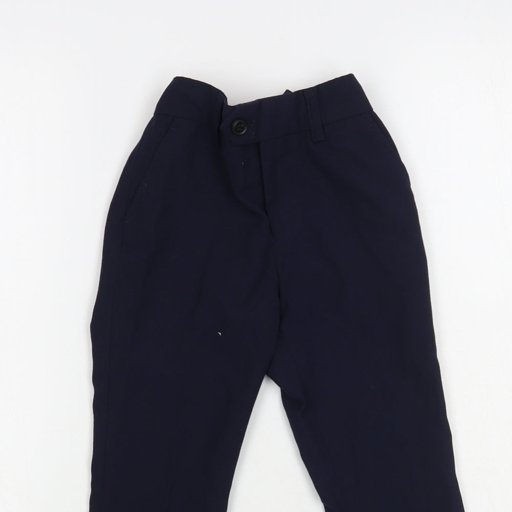 NEXT Boys Blue Polyester Dress Pants Trousers Size 4 Years Regular Button