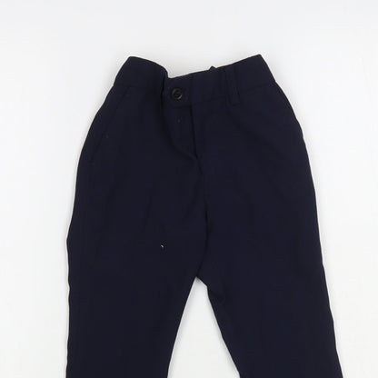 NEXT Boys Blue Polyester Dress Pants Trousers Size 4 Years Regular Button