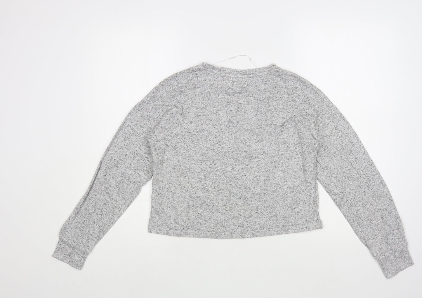 Primark Womens Grey Viscose Cropped T-Shirt Size 6 Crew Neck - Stranger Things