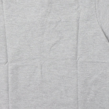 Primark Mens Grey Cotton Polo Size L Collared Button