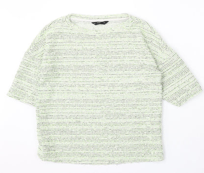 F&F Womens Green Round Neck Polyester Pullover Jumper Size 8