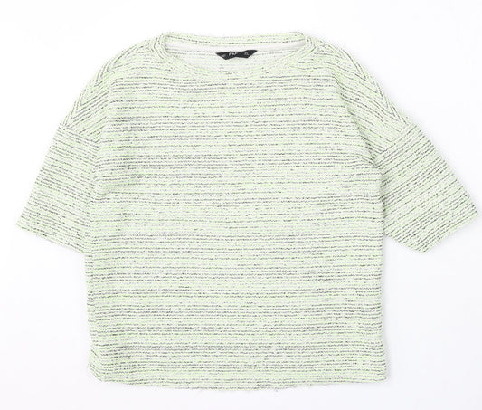 F&F Womens Green Round Neck Polyester Pullover Jumper Size 8