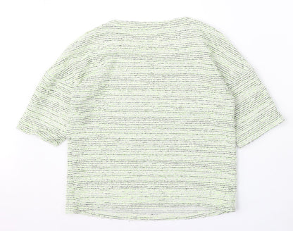 F&F Womens Green Round Neck Polyester Pullover Jumper Size 8