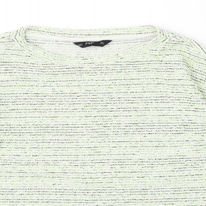 F&F Womens Green Round Neck Polyester Pullover Jumper Size 8