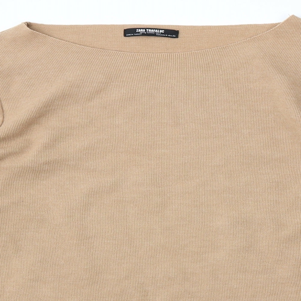 Womens UK Size S Zara Brown Pullover Jumper