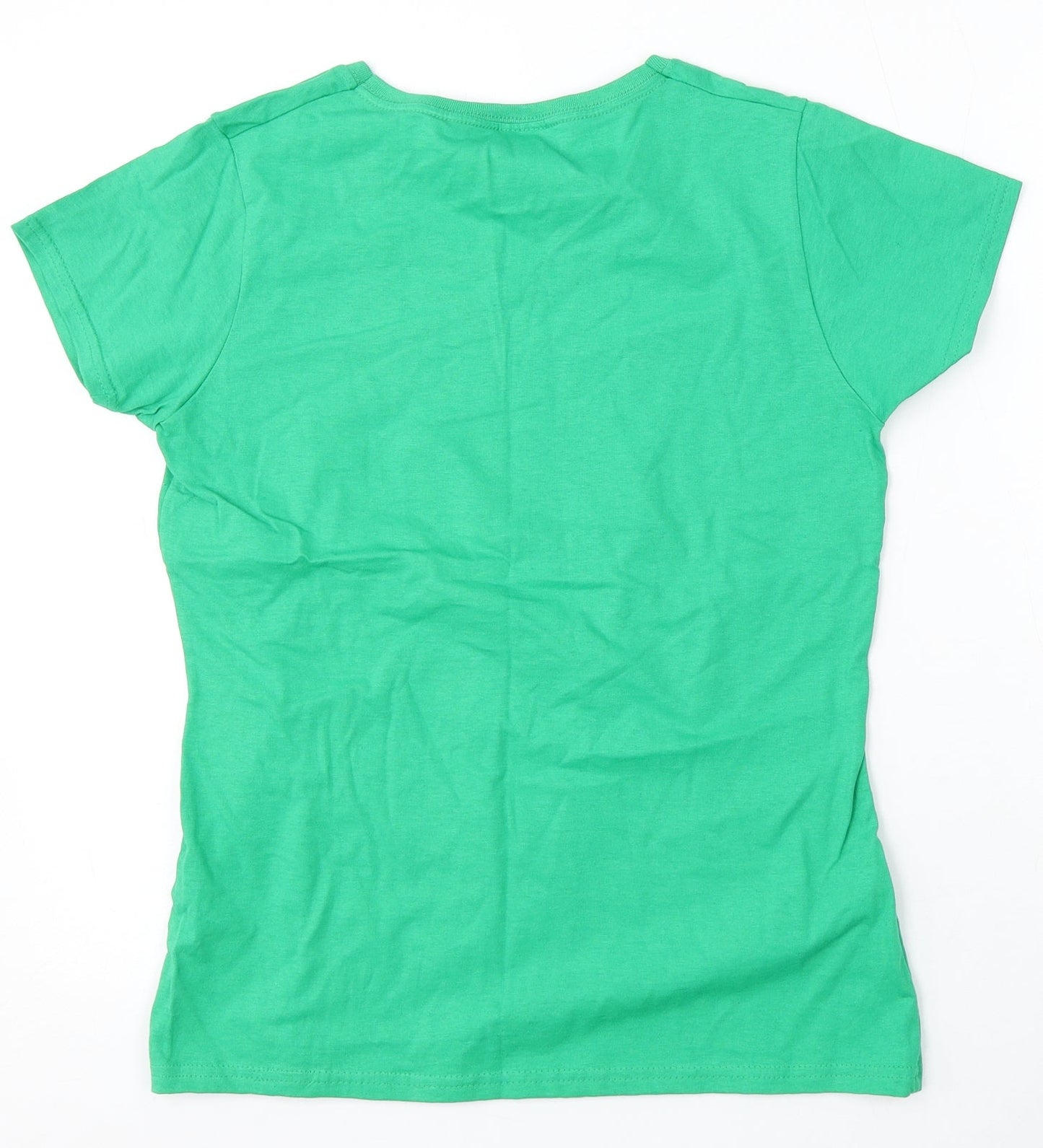 Womens UK Size M Fruit of the Loom Green Basic T-Shirt
