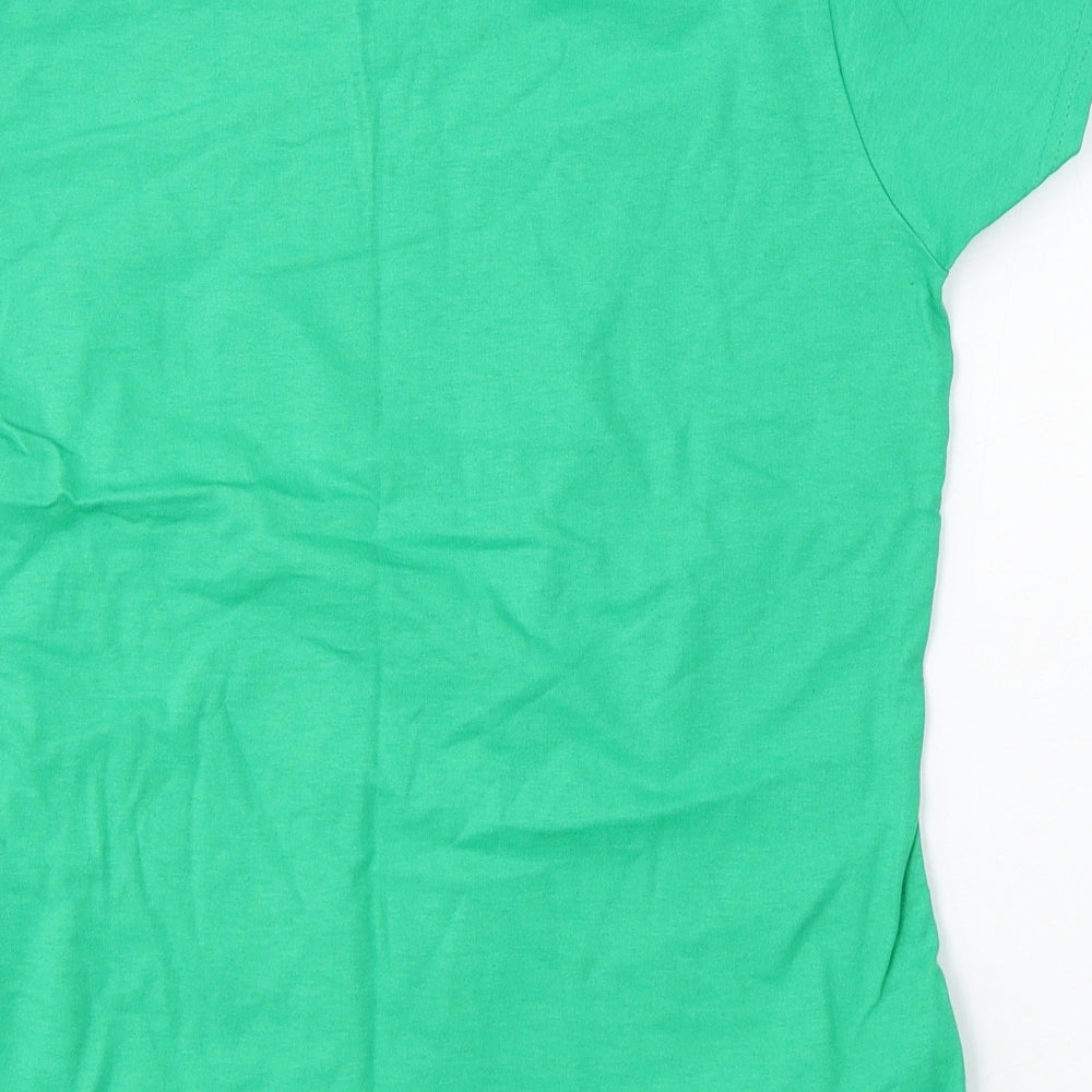 Womens UK Size M Fruit of the Loom Green Basic T-Shirt