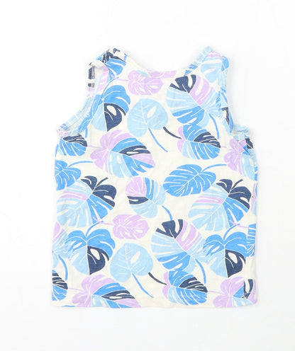 Primark Girls Multicoloured Geometric Polyester Basic Tank Size 2-3 Years Round Neck