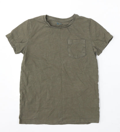 TU Girls Green Cotton Basic T-Shirt Size 11 Years Round Neck
