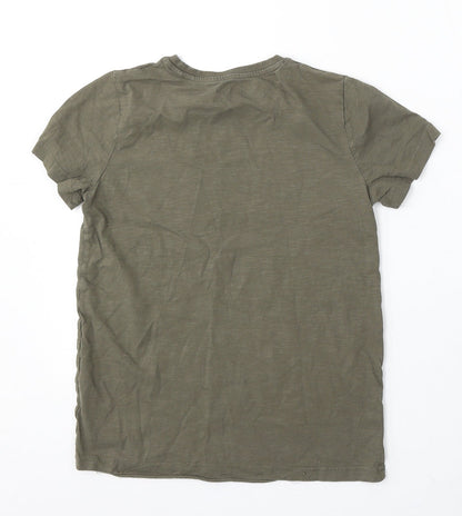 TU Girls Green Cotton Basic T-Shirt Size 11 Years Round Neck