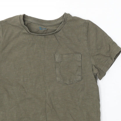 TU Girls Green Cotton Basic T-Shirt Size 11 Years Round Neck