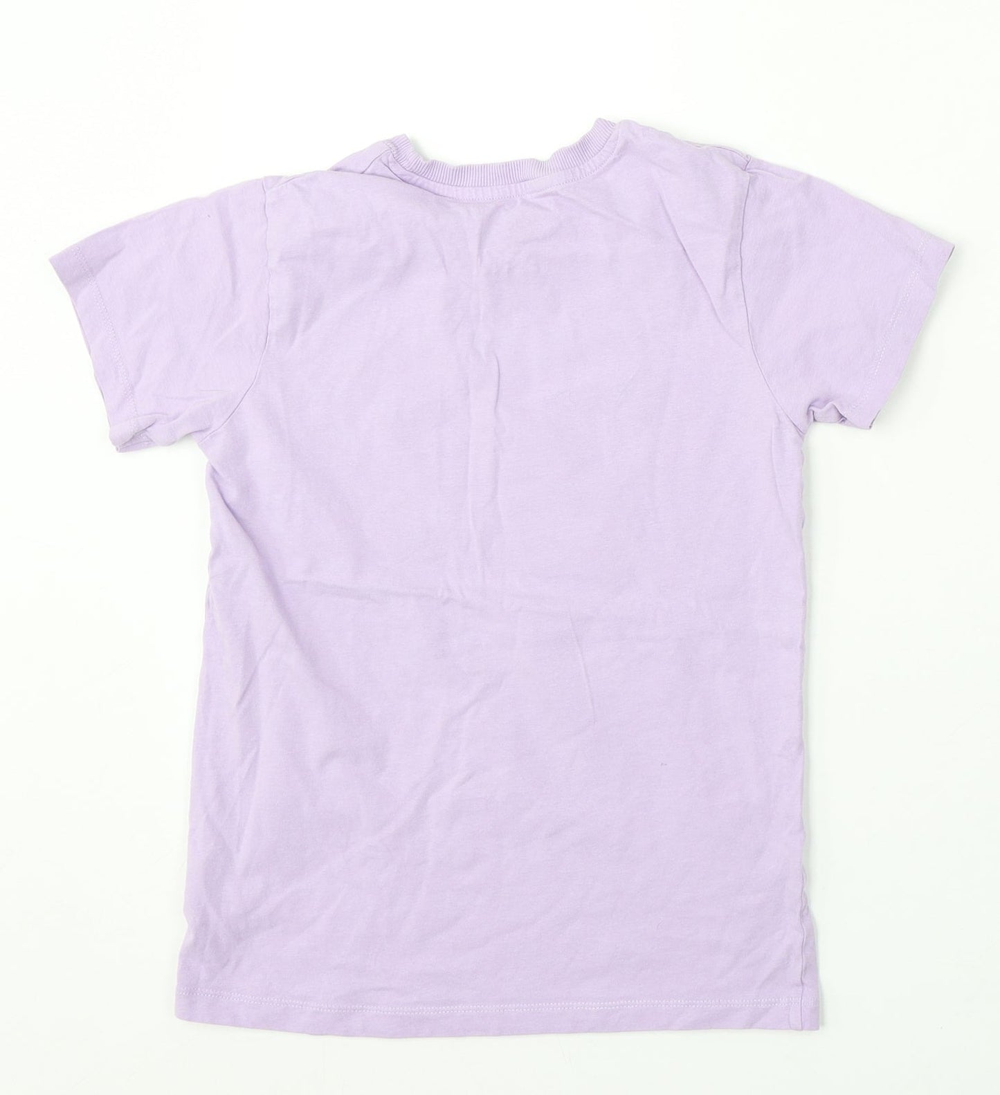 URBN DEPT Girls Purple Cotton Basic T-Shirt Size 11 Years Round Neck - Skateboarding
