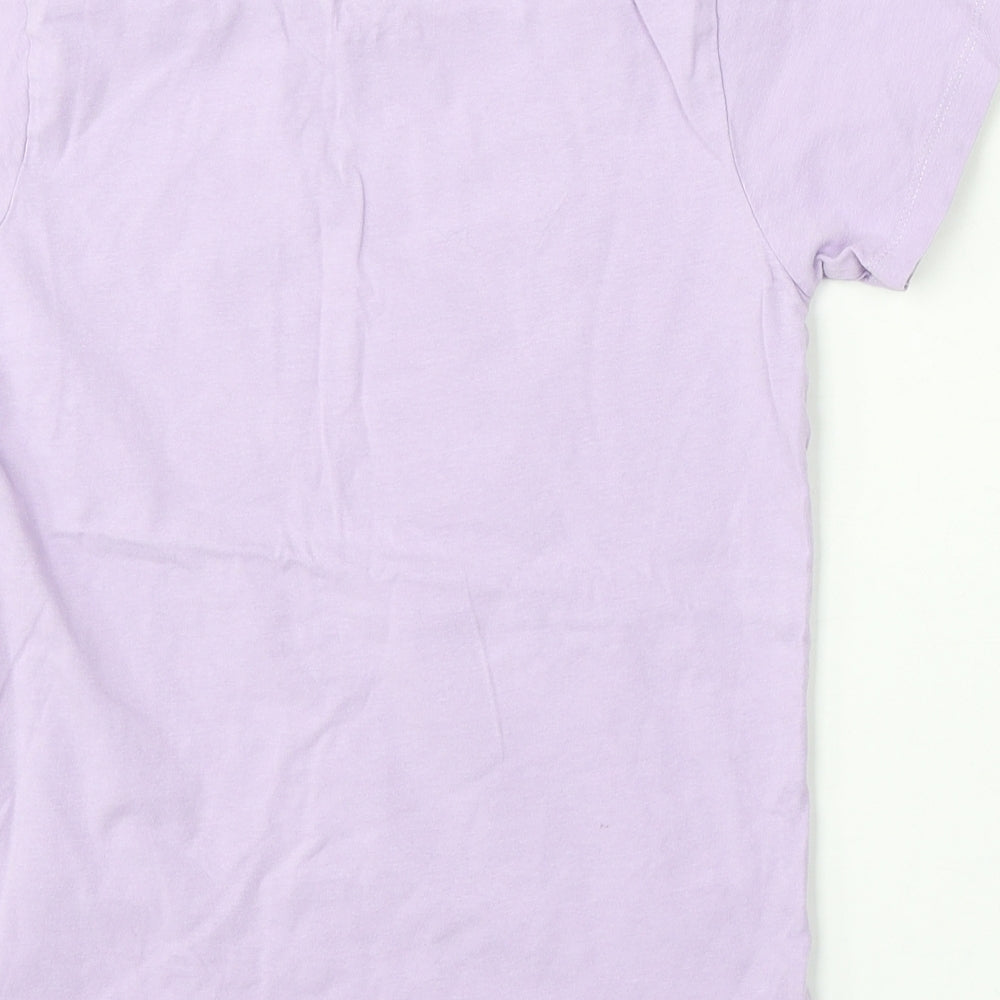 URBN DEPT Girls Purple Cotton Basic T-Shirt Size 11 Years Round Neck - Skateboarding