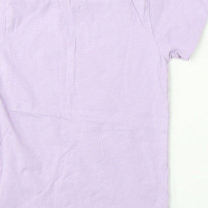 URBN DEPT Girls Purple Cotton Basic T-Shirt Size 11 Years Round Neck - Skateboarding