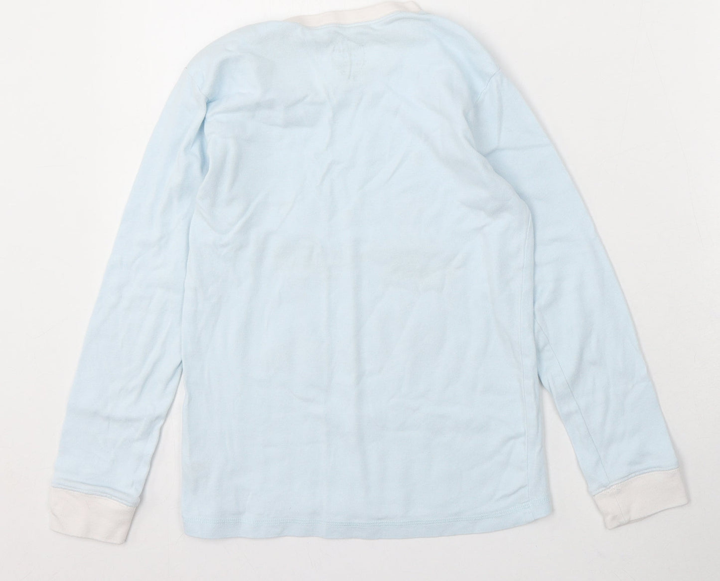 Leigh Tucker Girls Blue Cotton Basic T-Shirt Size 10-11 Years Round Neck - Christmas Snowman