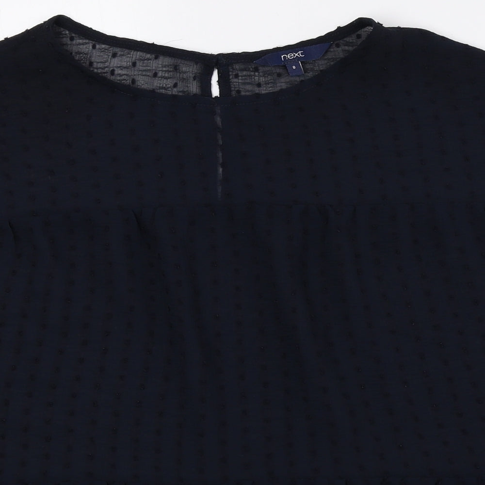Womens UK Size 8 NEXT Black Basic Blouse