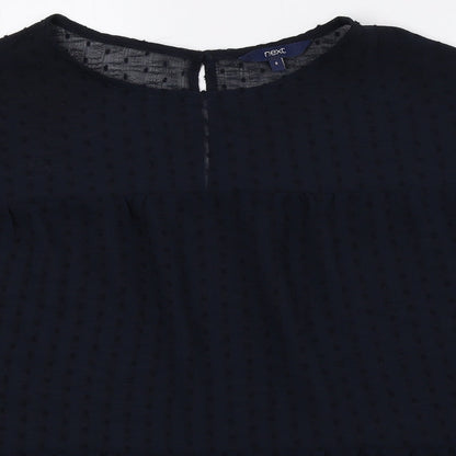 Womens UK Size 8 NEXT Black Basic Blouse