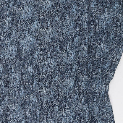TOM TAILOR Womens Blue Geometric Polyester Shirt Dress Size 40 V-Neck