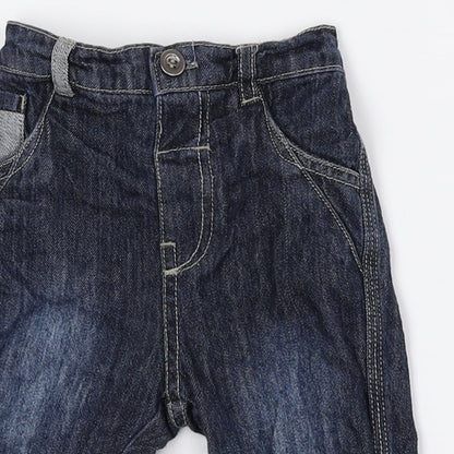 George Baby Blue Cotton Jogger Jeans Size 3-6 Months Button