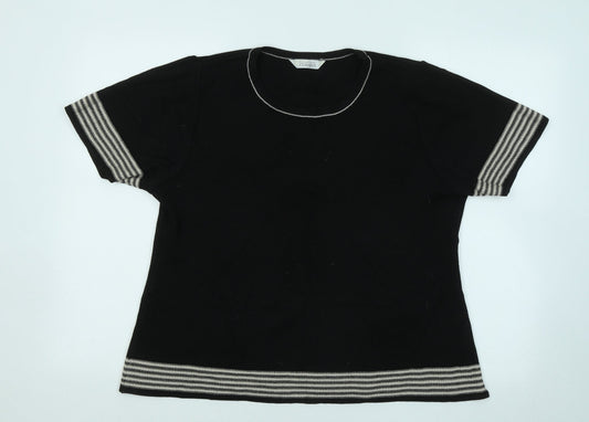 BHS Womens Black Round Neck Acrylic Pullover Jumper Size 16