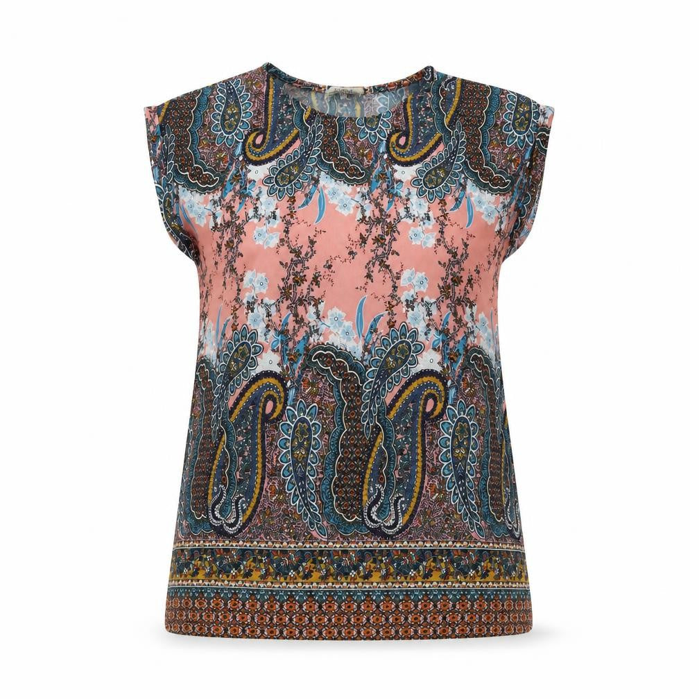 Womens UK Size 12 Papaya Multicoloured Basic T-Shirt