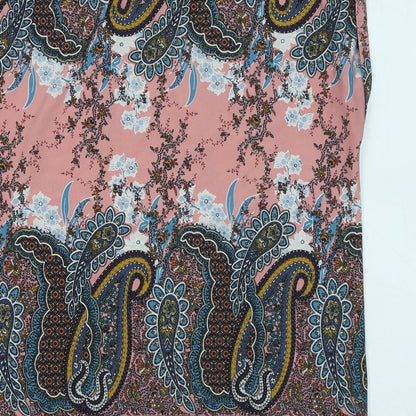 Papaya Womens Multicoloured Floral Polyester Basic T-Shirt Size 12 Round Neck