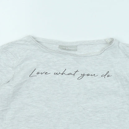 Matalan Girls Grey Cotton Basic T-Shirt Size 10 Years Round Neck - Love What You Do
