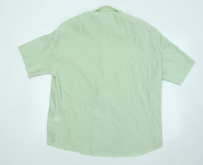 SheIn Womens Green Polyester Basic Button-Up Size M Collared