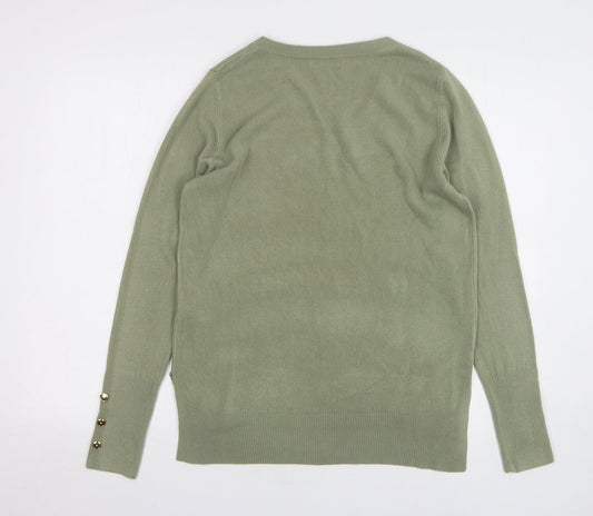 Primark Womens Green V-Neck Acrylic Pullover Jumper Size 6
