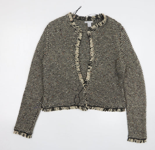 H&M Womens Brown V-Neck Acrylic Pullover Jumper Size L