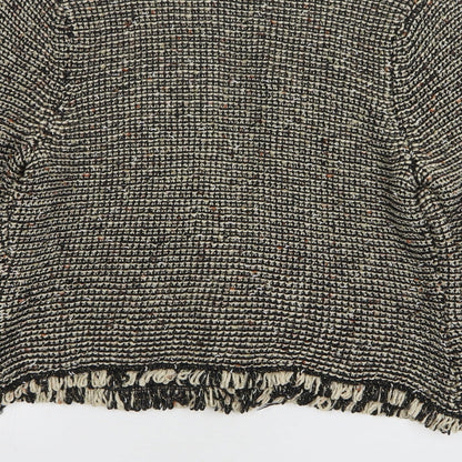 H&M Womens Brown V-Neck Acrylic Pullover Jumper Size L
