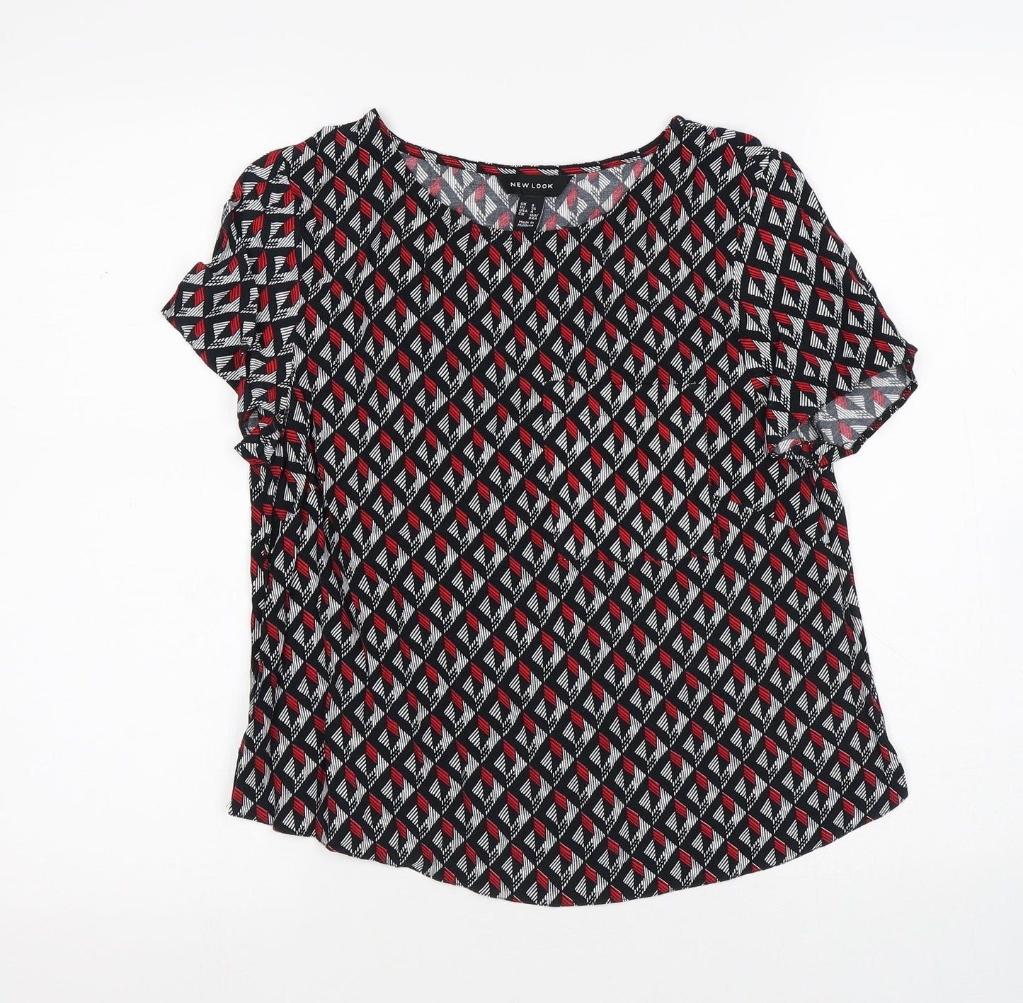 Womens UK Size 8 New Look Multicoloured Jersey T-Shirt