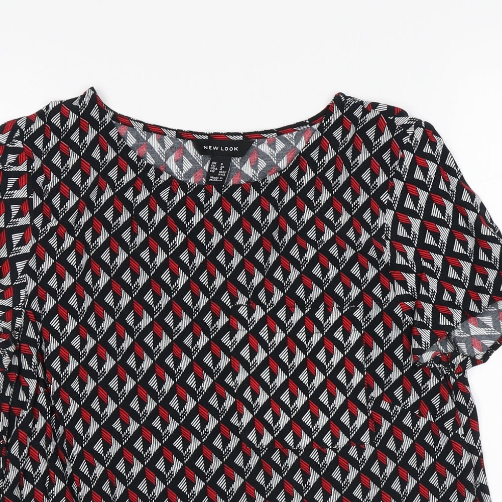 Womens UK Size 8 New Look Multicoloured Jersey T-Shirt