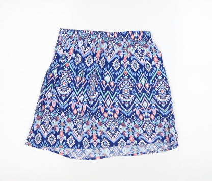 Divided by H&M Womens Blue Geometric Viscose Mini Skirt Size 6
