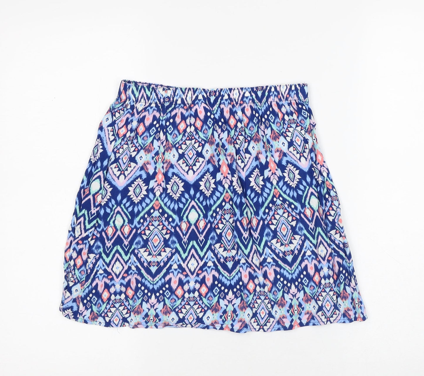 Divided by H&M Womens Blue Geometric Viscose Mini Skirt Size 6