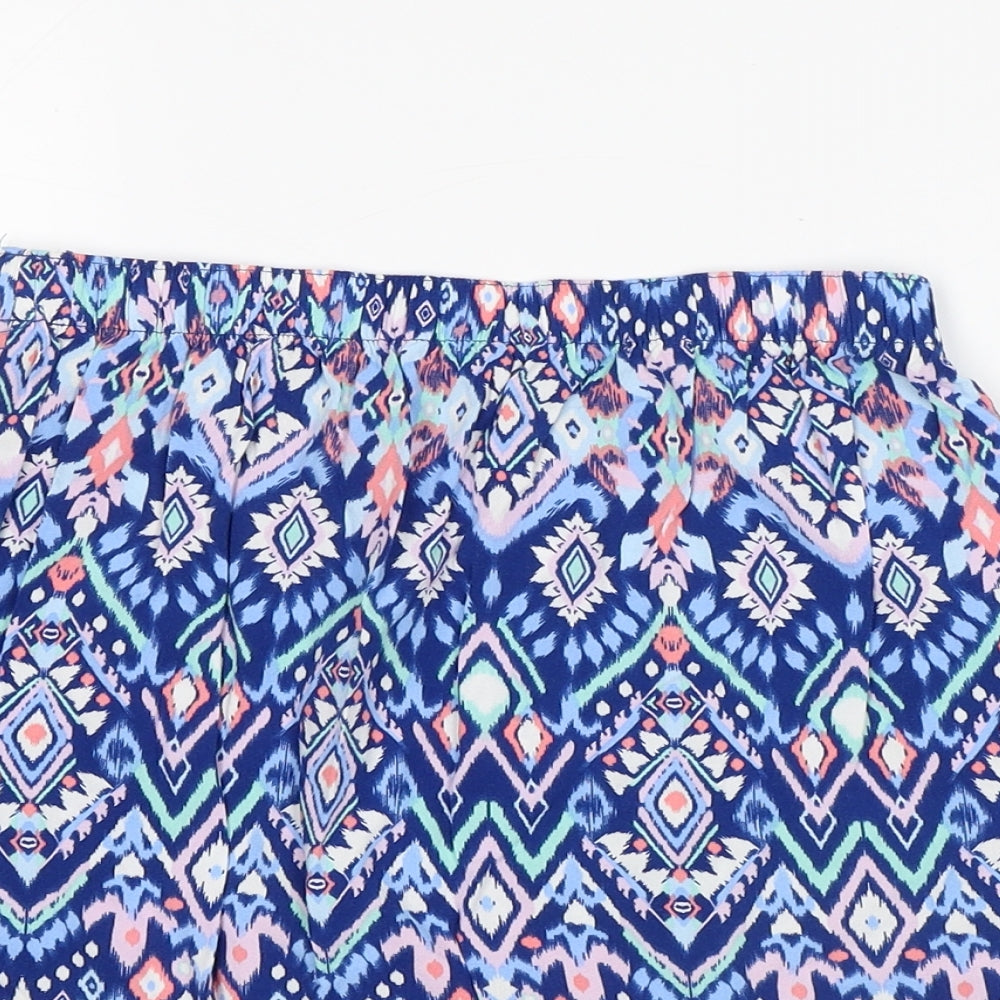 Divided by H&M Womens Blue Geometric Viscose Mini Skirt Size 6