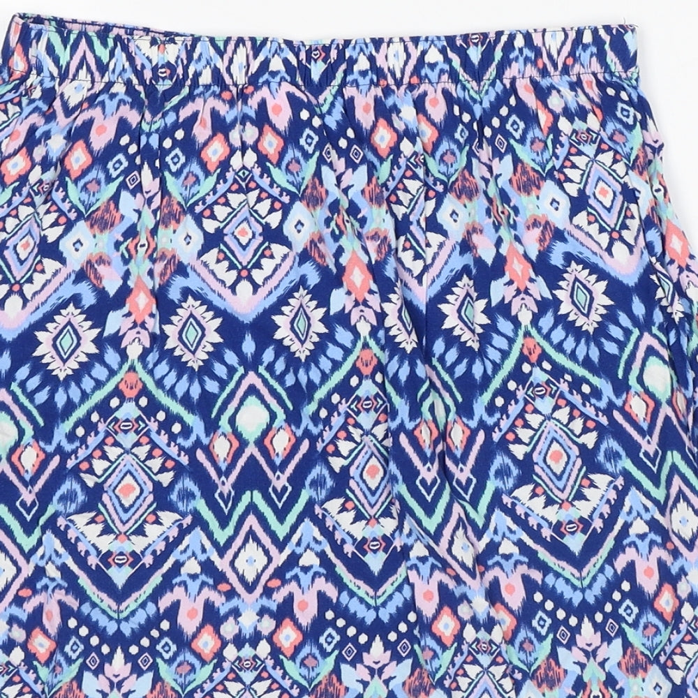 Divided by H&M Womens Blue Geometric Viscose Mini Skirt Size 6