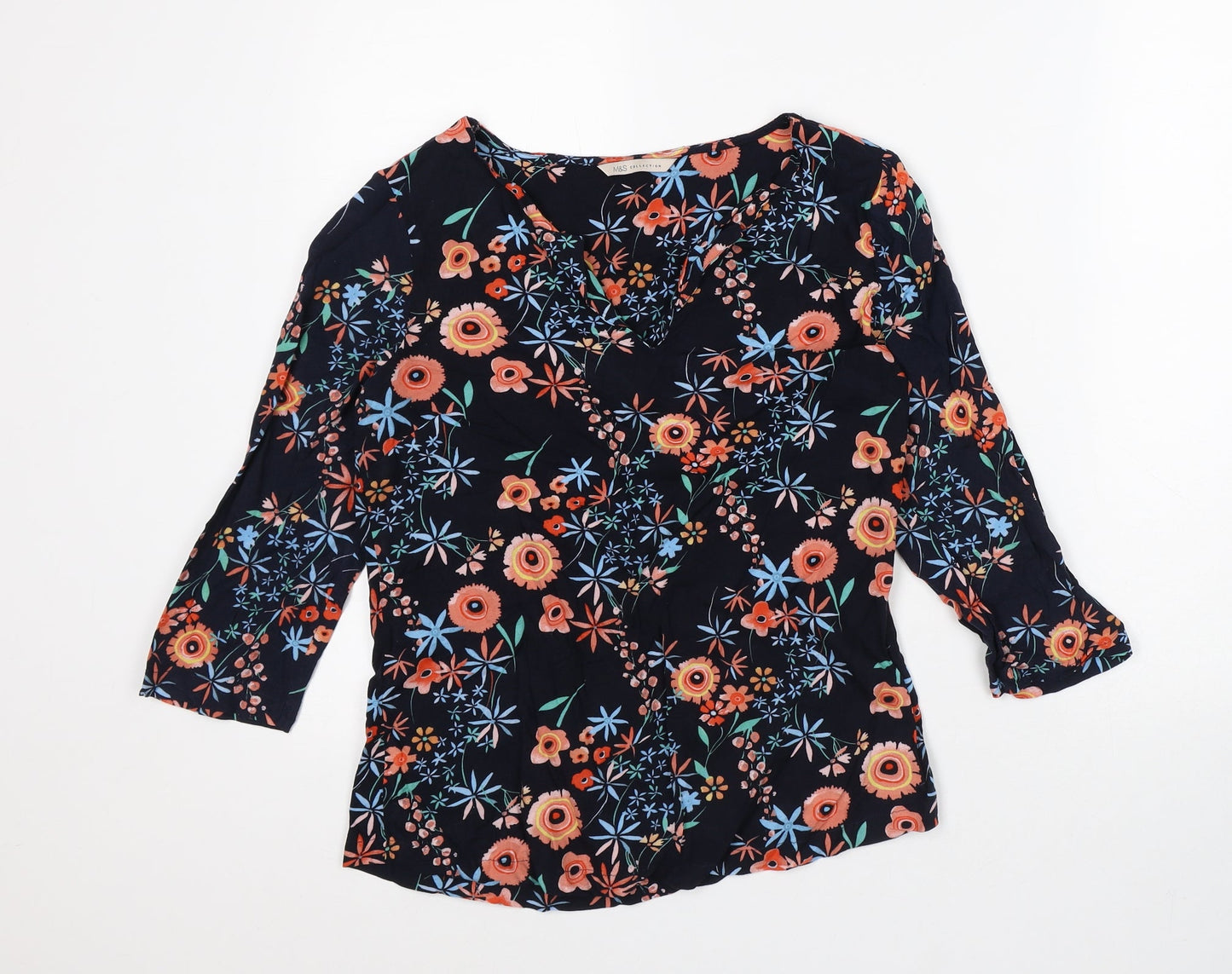 Womens UK Size 8 Marks and Spencer Multicoloured Basic Blouse