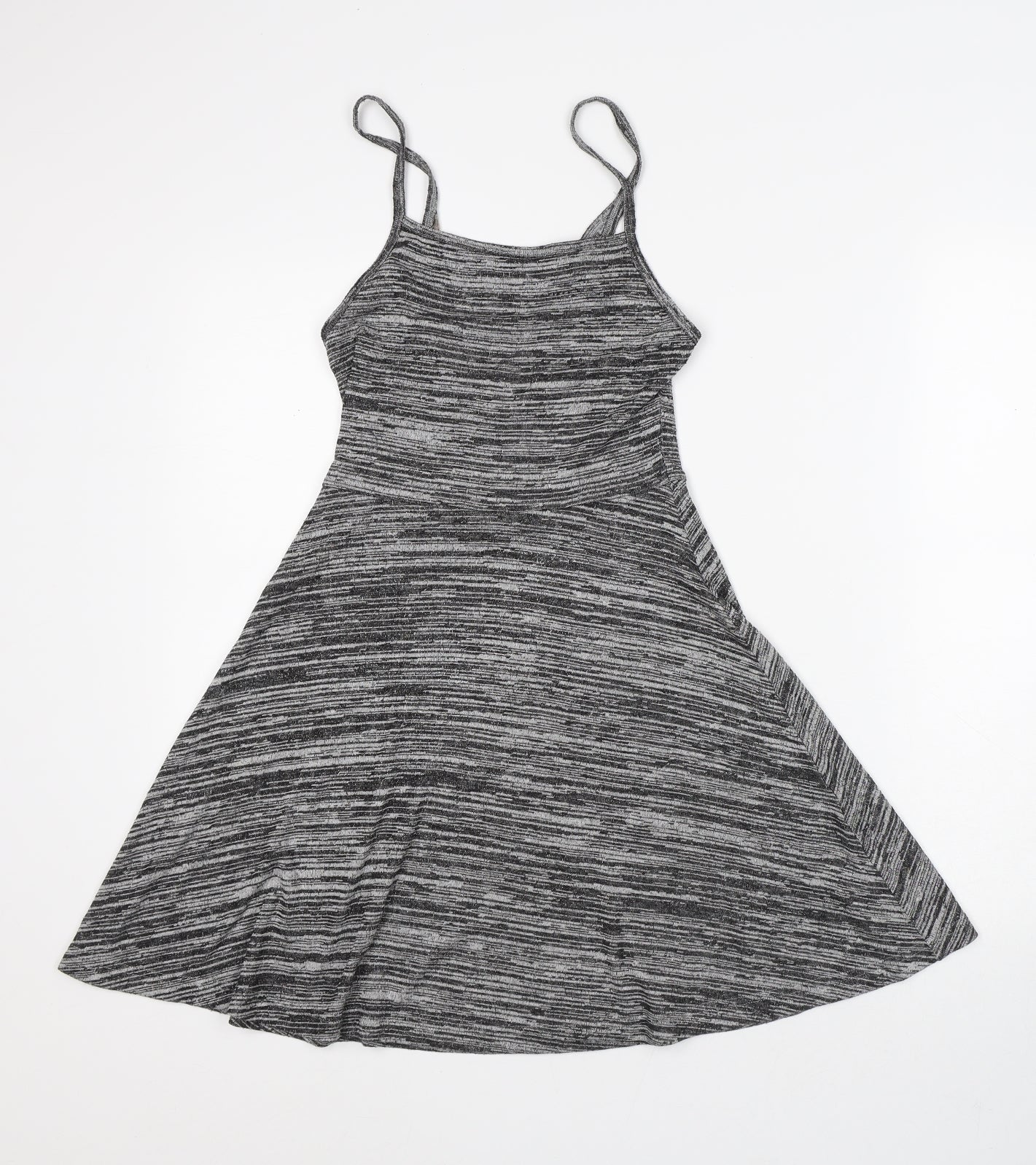 Divided by H&M Womens Grey Viscose Skater Dress Size S Round Neck