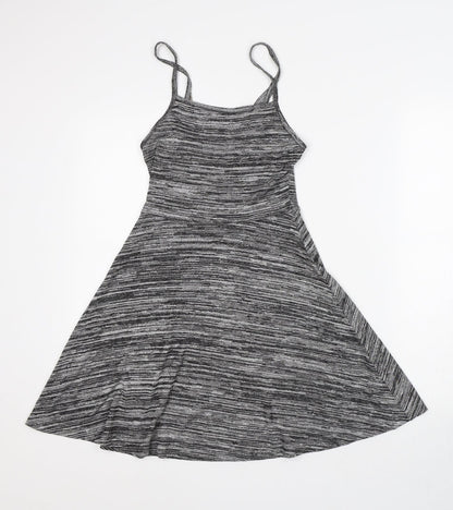 Divided by H&M Womens Grey Viscose Skater Dress Size S Round Neck